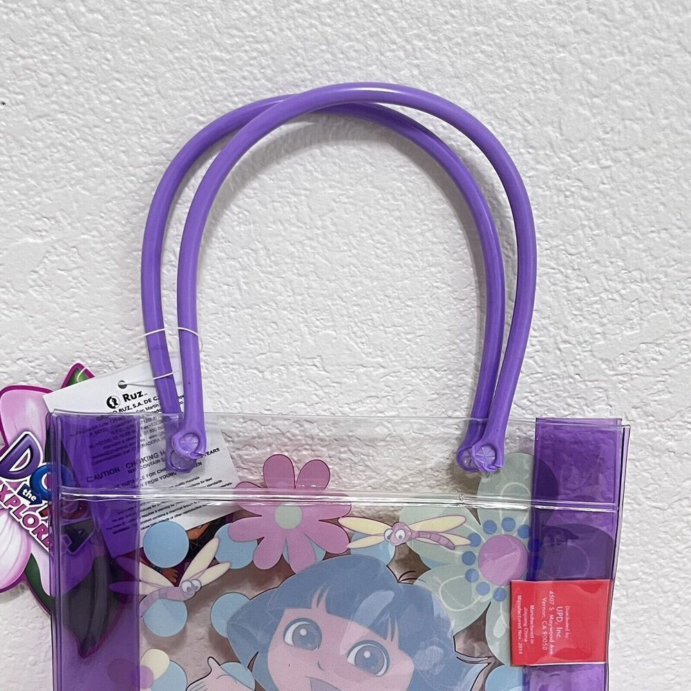 Nickelodeon Dora the Explorer Plastic Tote Party Gift Bag Purse 8" w/ TAGS - Picture 9 of 11